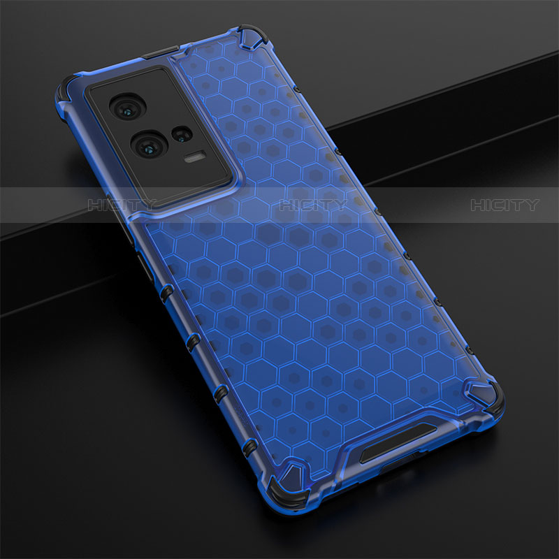 Custodia Silicone Trasparente Laterale 360 Gradi Cover M01 per Vivo iQOO 8 Pro 5G Blu