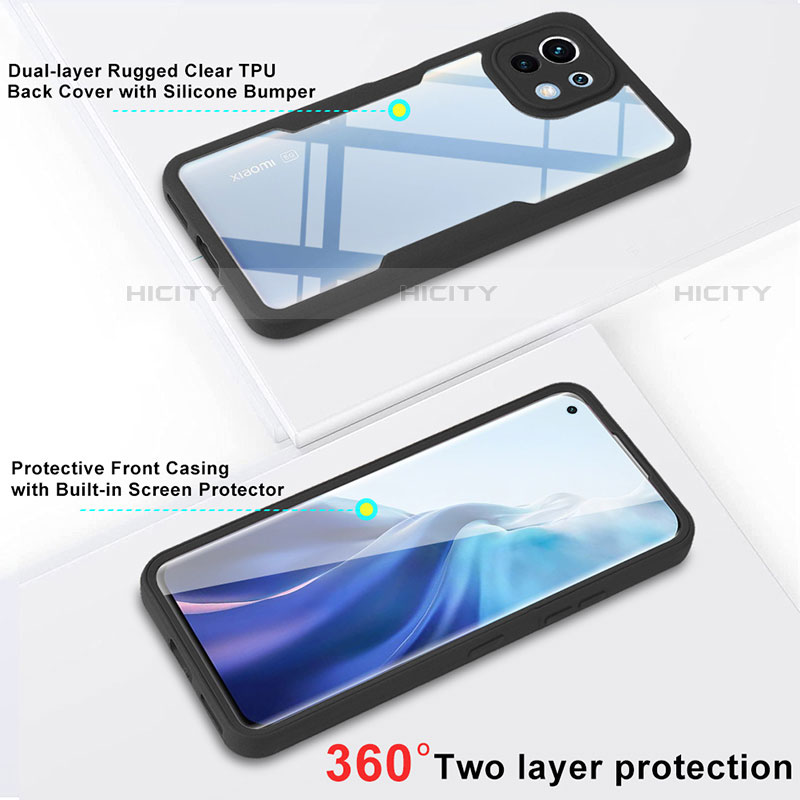 Custodia Silicone Trasparente Laterale 360 Gradi Cover M01 per Xiaomi Mi 11 Lite 5G