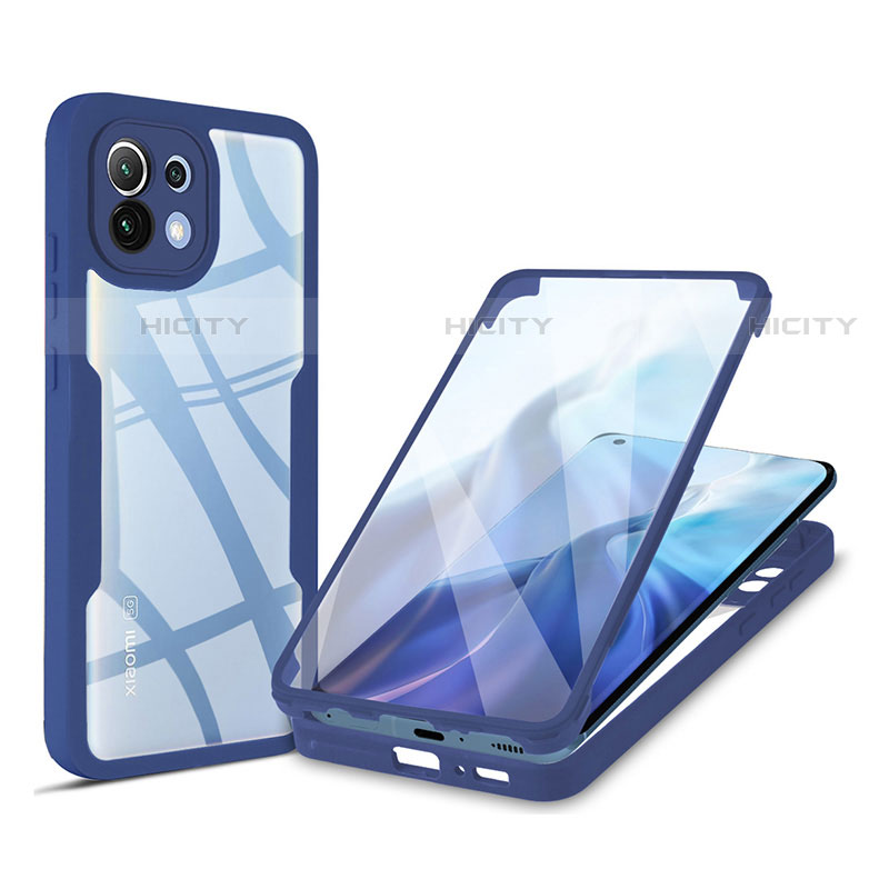 Custodia Silicone Trasparente Laterale 360 Gradi Cover M01 per Xiaomi Mi 11 Lite 5G Blu