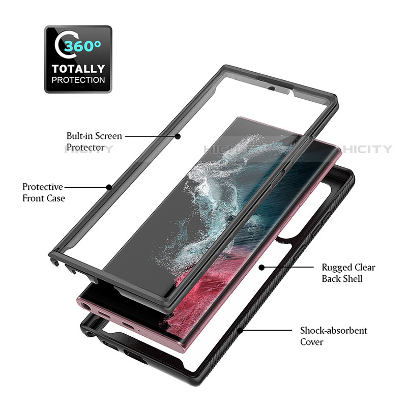 Custodia Silicone Trasparente Laterale 360 Gradi Cover M03 per Samsung Galaxy S22 Ultra 5G