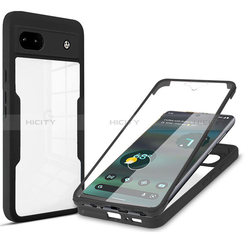 Custodia Silicone Trasparente Laterale 360 Gradi Cover MJ1 per Google Pixel 6a 5G Nero