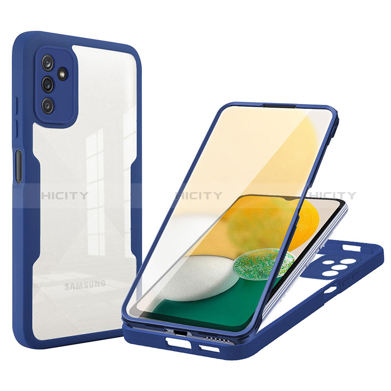 Custodia Silicone Trasparente Laterale 360 Gradi Cover MJ1 per Samsung Galaxy A04s Blu