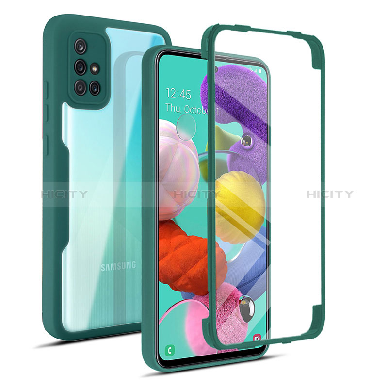 Custodia Silicone Trasparente Laterale 360 Gradi Cover MJ1 per Samsung Galaxy A51 5G Verde