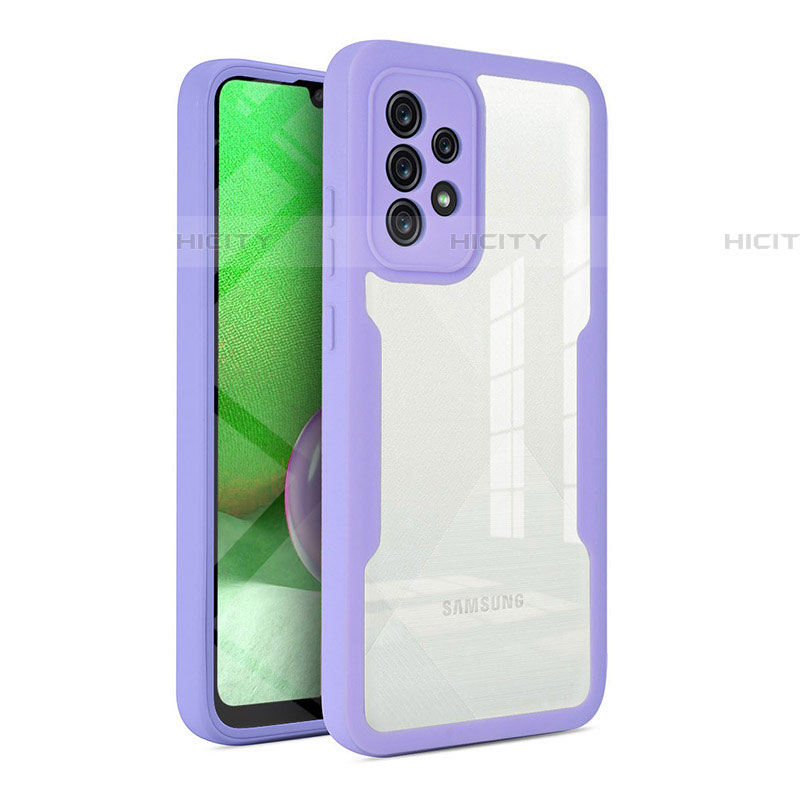 Custodia Silicone Trasparente Laterale 360 Gradi Cover MJ1 per Samsung Galaxy A52 5G Viola