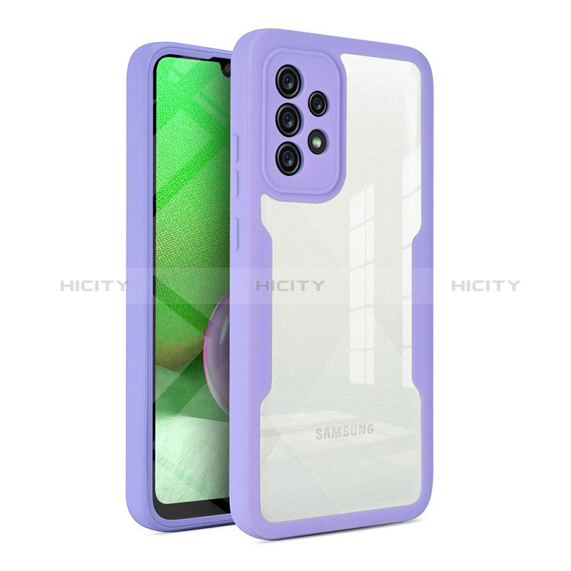 Custodia Silicone Trasparente Laterale 360 Gradi Cover MJ1 per Samsung Galaxy A52s 5G Viola