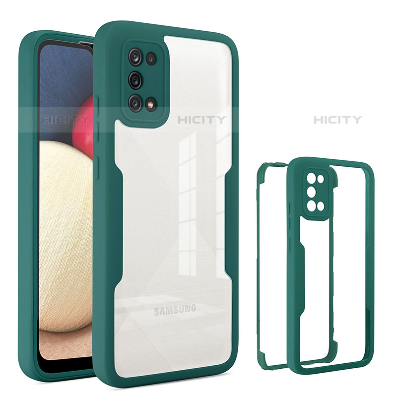 Custodia Silicone Trasparente Laterale 360 Gradi Cover MJ1 per Samsung Galaxy M02s Verde