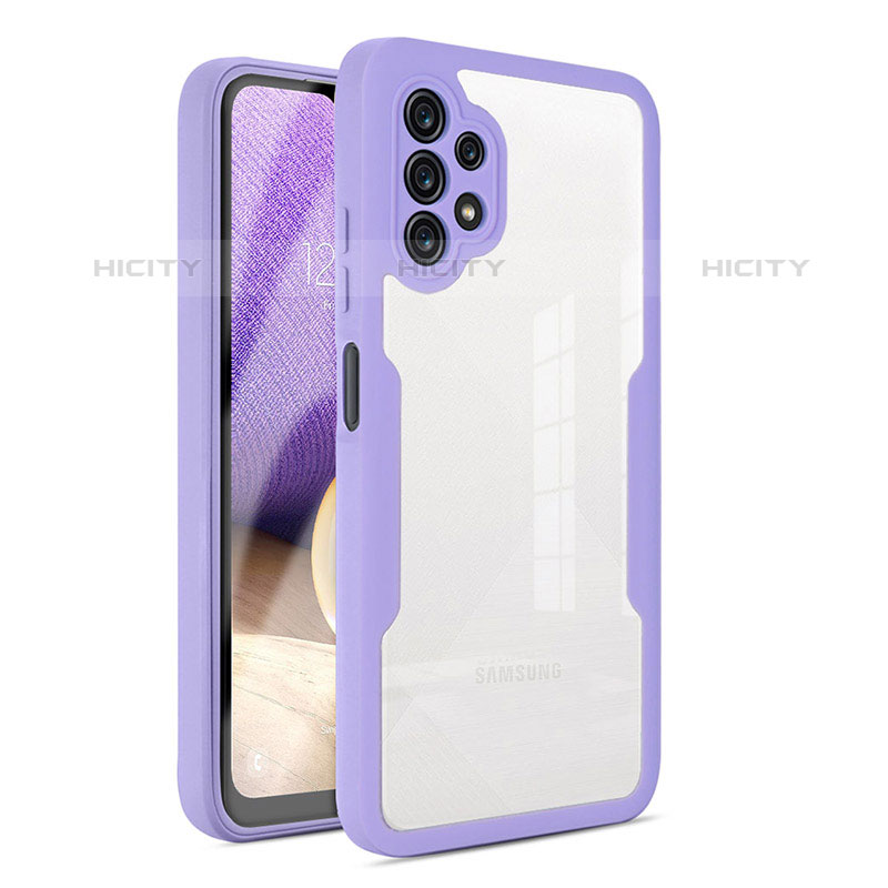 Custodia Silicone Trasparente Laterale 360 Gradi Cover MJ1 per Samsung Galaxy M32 5G Viola