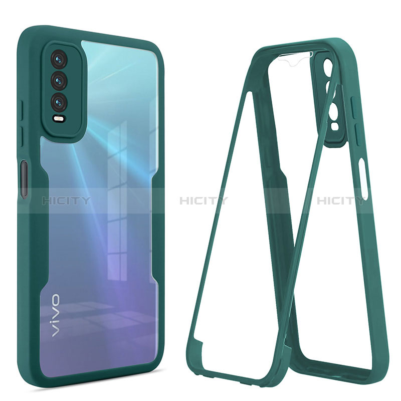 Custodia Silicone Trasparente Laterale 360 Gradi Cover MJ1 per Vivo Y11s Verde