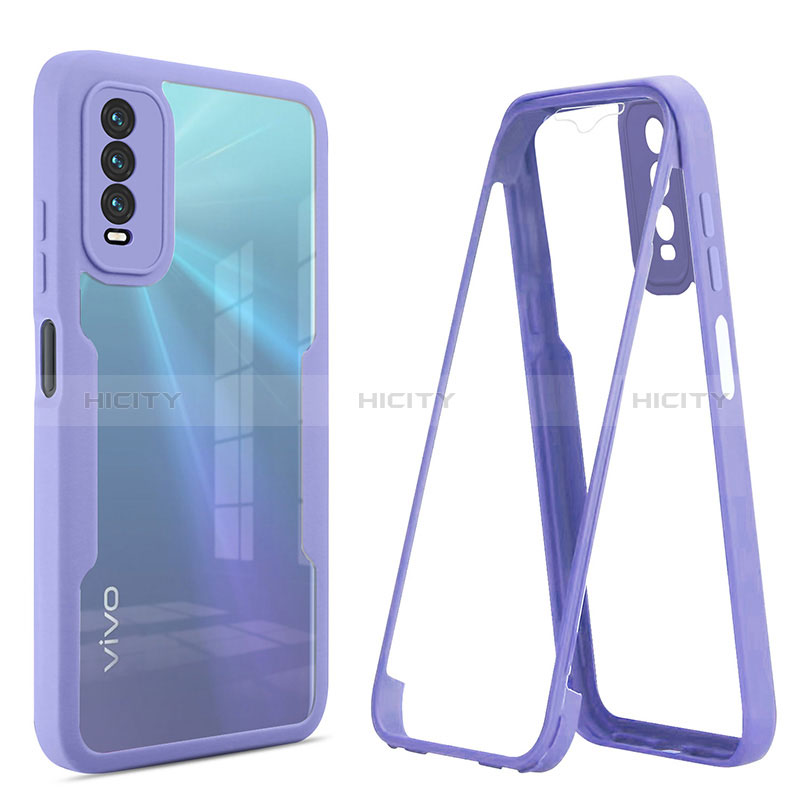 Custodia Silicone Trasparente Laterale 360 Gradi Cover MJ1 per Vivo Y11s Viola