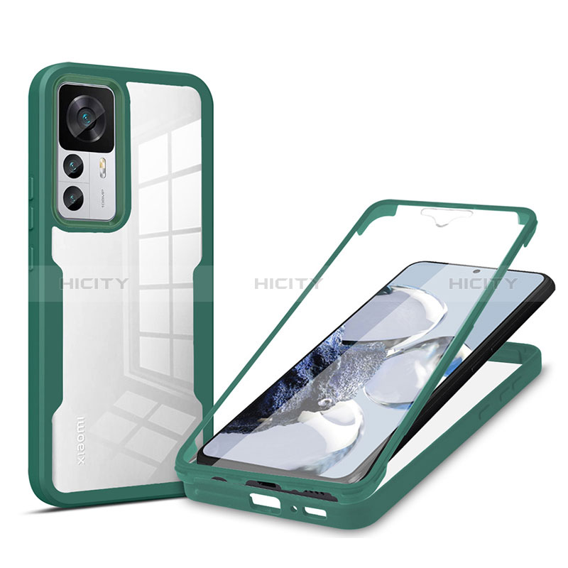 Custodia Silicone Trasparente Laterale 360 Gradi Cover MJ1 per Xiaomi Mi 12T 5G Verde