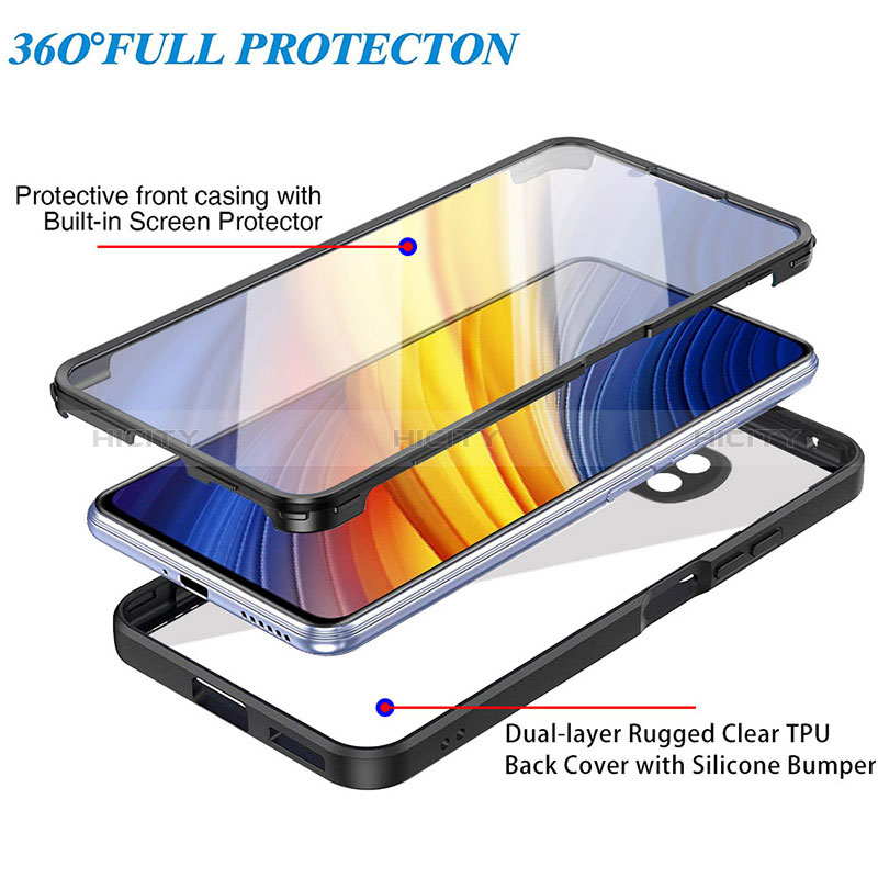 Custodia Silicone Trasparente Laterale 360 Gradi Cover MJ1 per Xiaomi Poco X3 Pro