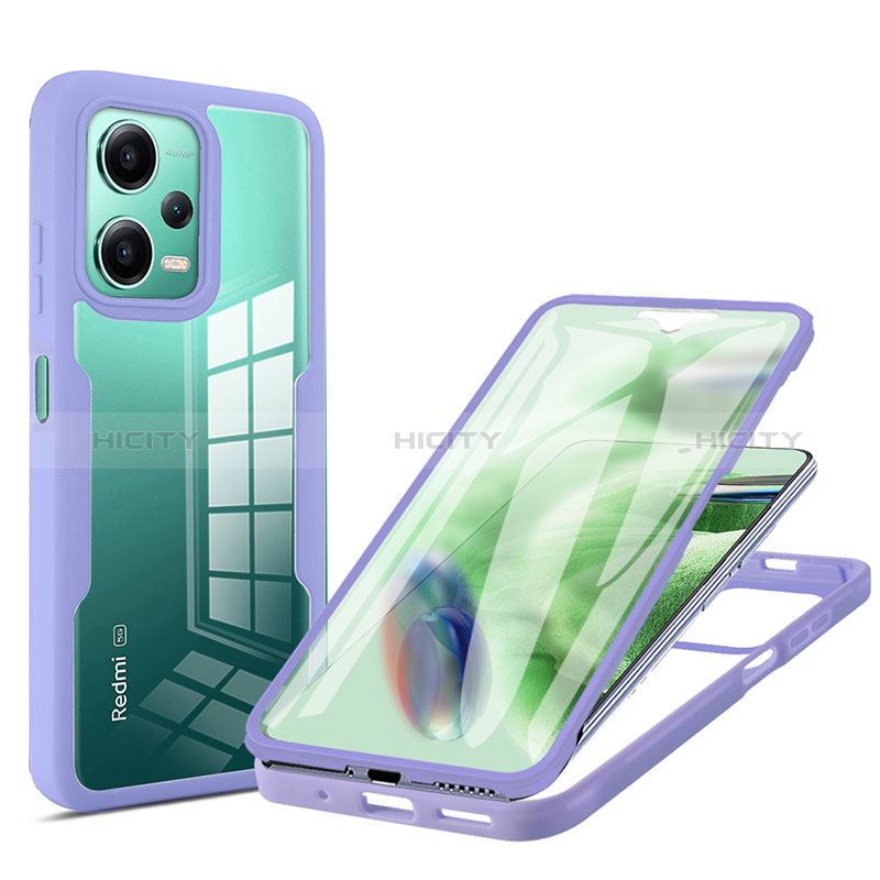 Custodia Silicone Trasparente Laterale 360 Gradi Cover MJ1 per Xiaomi Poco X5 5G Viola