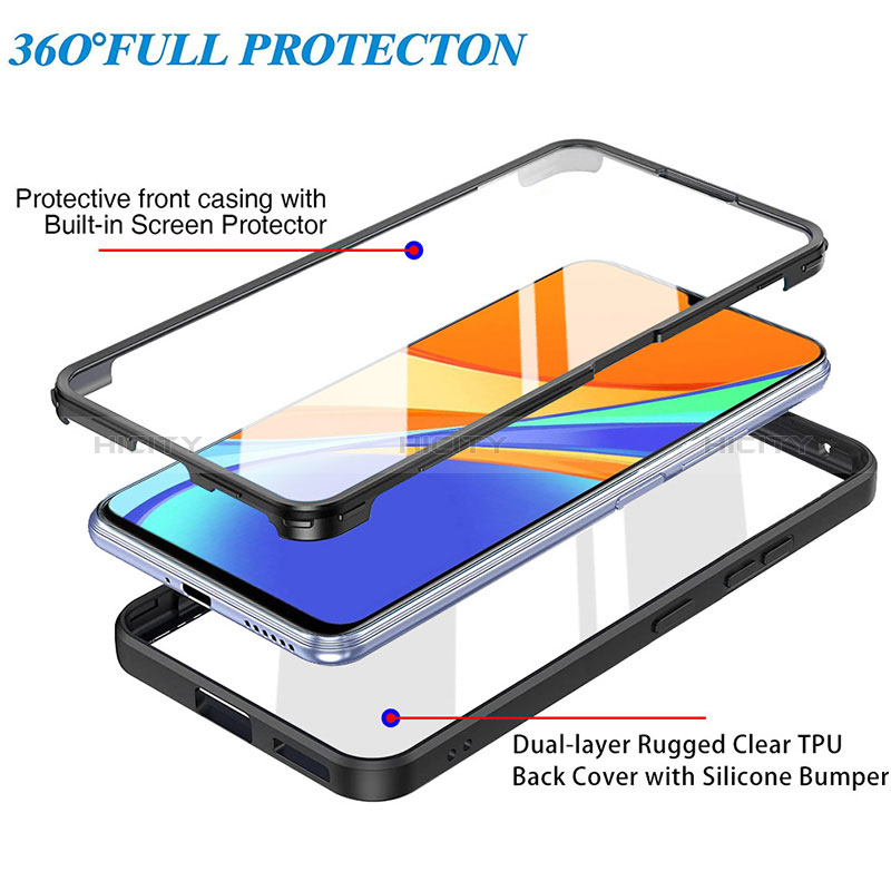 Custodia Silicone Trasparente Laterale 360 Gradi Cover MJ1 per Xiaomi Redmi 9C NFC