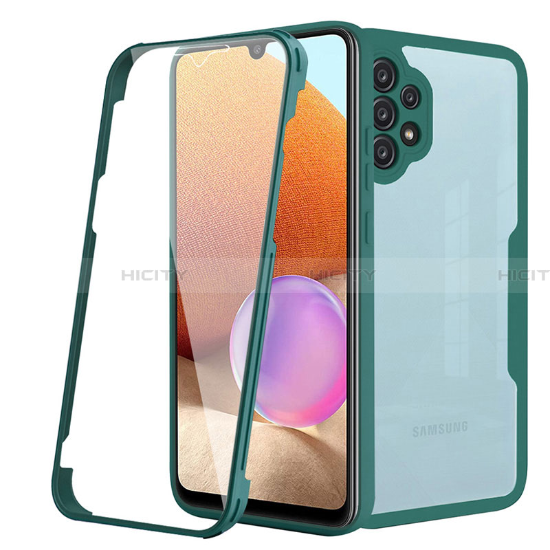 Custodia Silicone Trasparente Laterale 360 Gradi Cover MJ2 per Samsung Galaxy A32 4G Verde