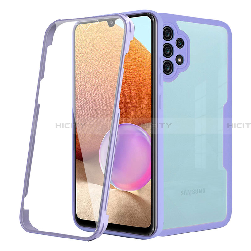 Custodia Silicone Trasparente Laterale 360 Gradi Cover MJ2 per Samsung Galaxy A32 4G Viola