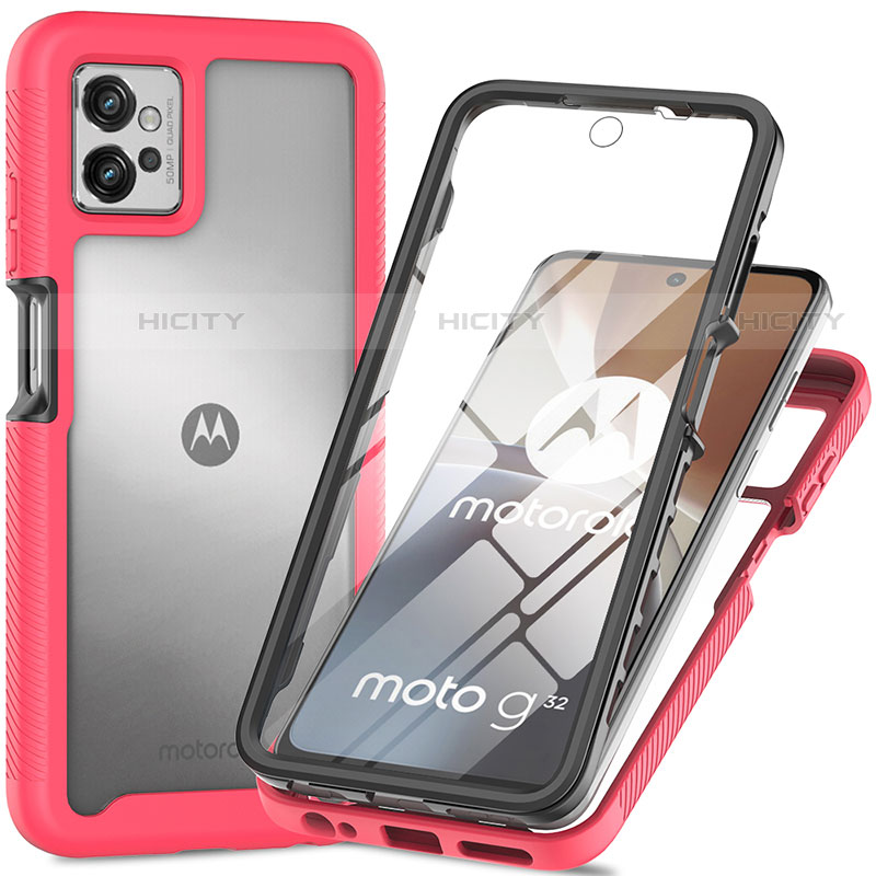 Custodia Silicone Trasparente Laterale 360 Gradi Cover per Motorola Moto G32