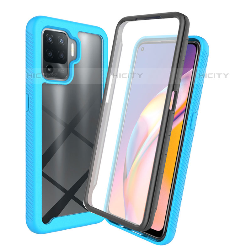 Custodia Silicone Trasparente Laterale 360 Gradi Cover per Oppo F19 Pro Cielo Blu