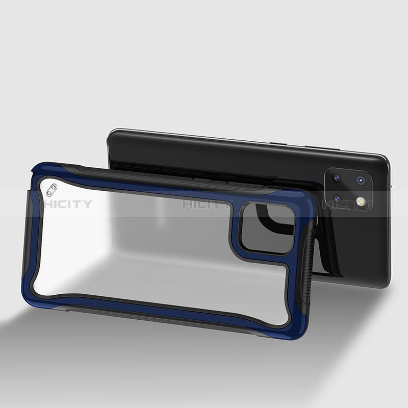 Custodia Silicone Trasparente Laterale 360 Gradi Cover per Samsung Galaxy A81 Blu