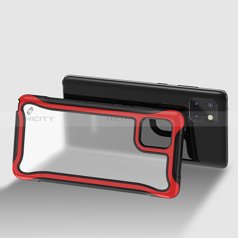 Custodia Silicone Trasparente Laterale 360 Gradi Cover per Samsung Galaxy Note 10 Lite Rosso