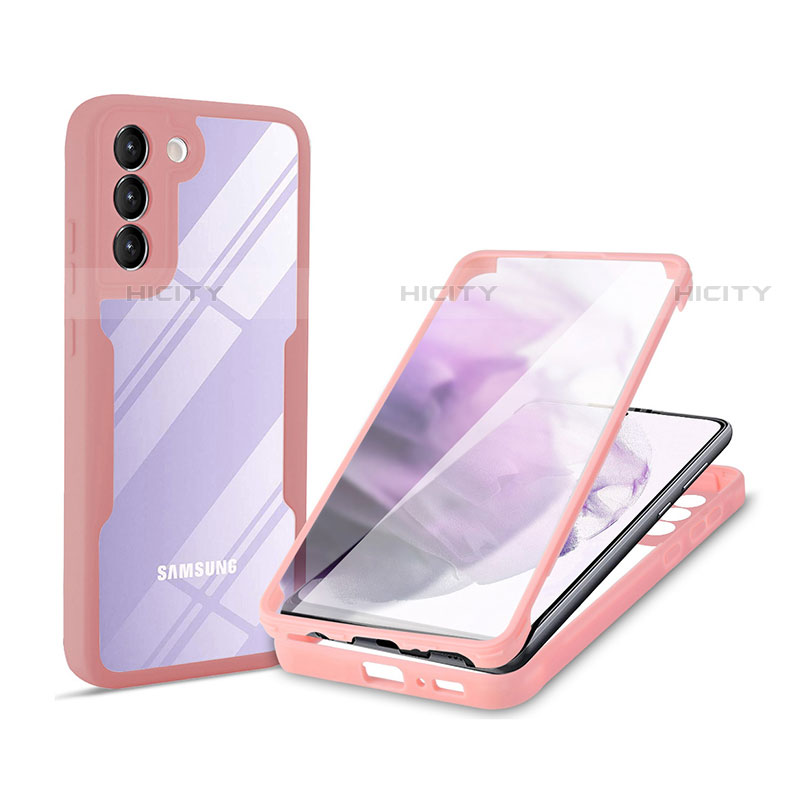 Custodia Silicone Trasparente Laterale 360 Gradi Cover per Samsung Galaxy S21 FE 5G Rosa