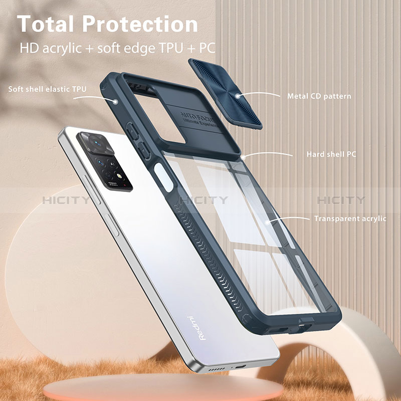 Custodia Silicone Trasparente Laterale 360 Gradi Cover QW1 per Xiaomi Redmi Note 11 Pro 4G