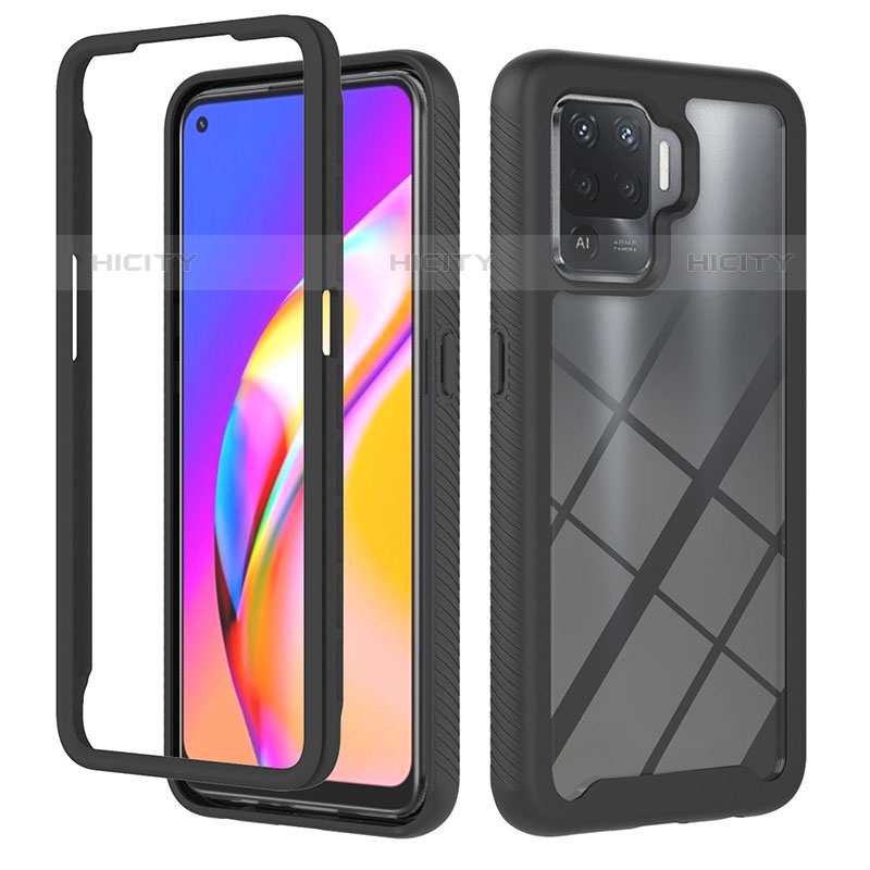 Custodia Silicone Trasparente Laterale 360 Gradi Cover YB1 per Oppo F19 Pro Nero