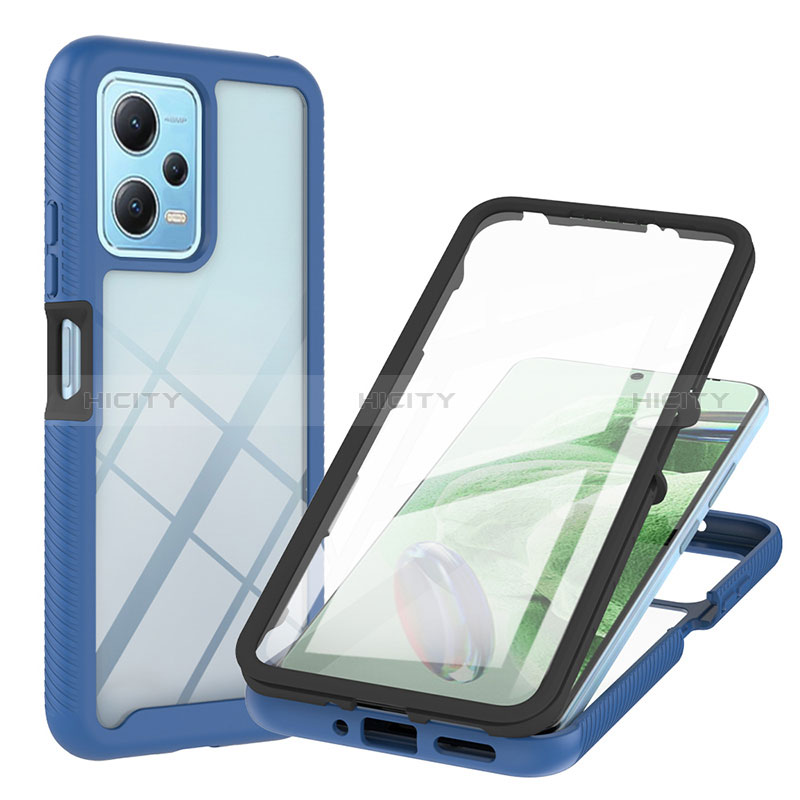 Custodia Silicone Trasparente Laterale 360 Gradi Cover YB1 per Xiaomi Redmi Note 12 5G Blu