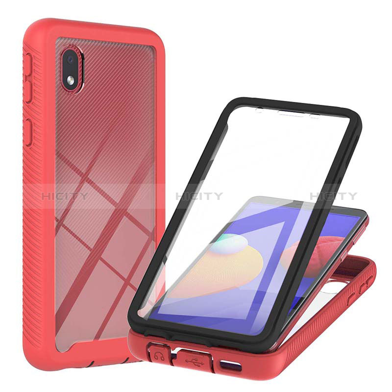 Custodia Silicone Trasparente Laterale 360 Gradi Cover YB2 per Samsung Galaxy A01 Core