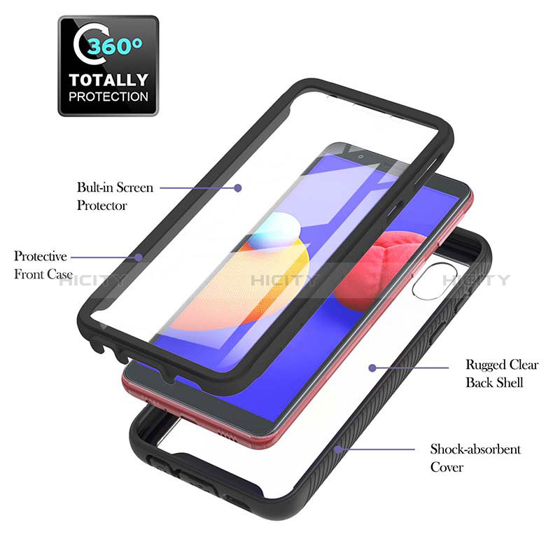 Custodia Silicone Trasparente Laterale 360 Gradi Cover YB2 per Samsung Galaxy A01 Core