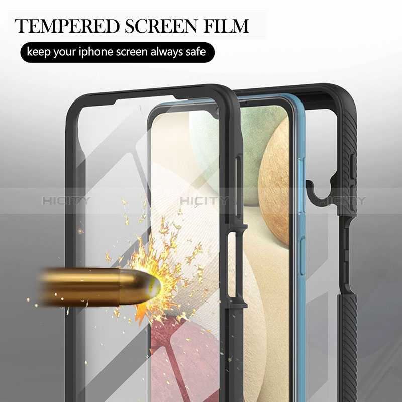 Custodia Silicone Trasparente Laterale 360 Gradi Cover YB2 per Samsung Galaxy A12