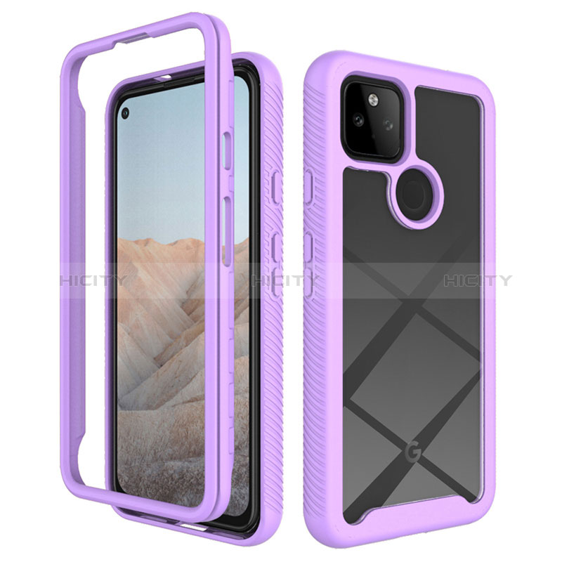 Custodia Silicone Trasparente Laterale 360 Gradi Cover ZJ1 per Google Pixel 5a 5G