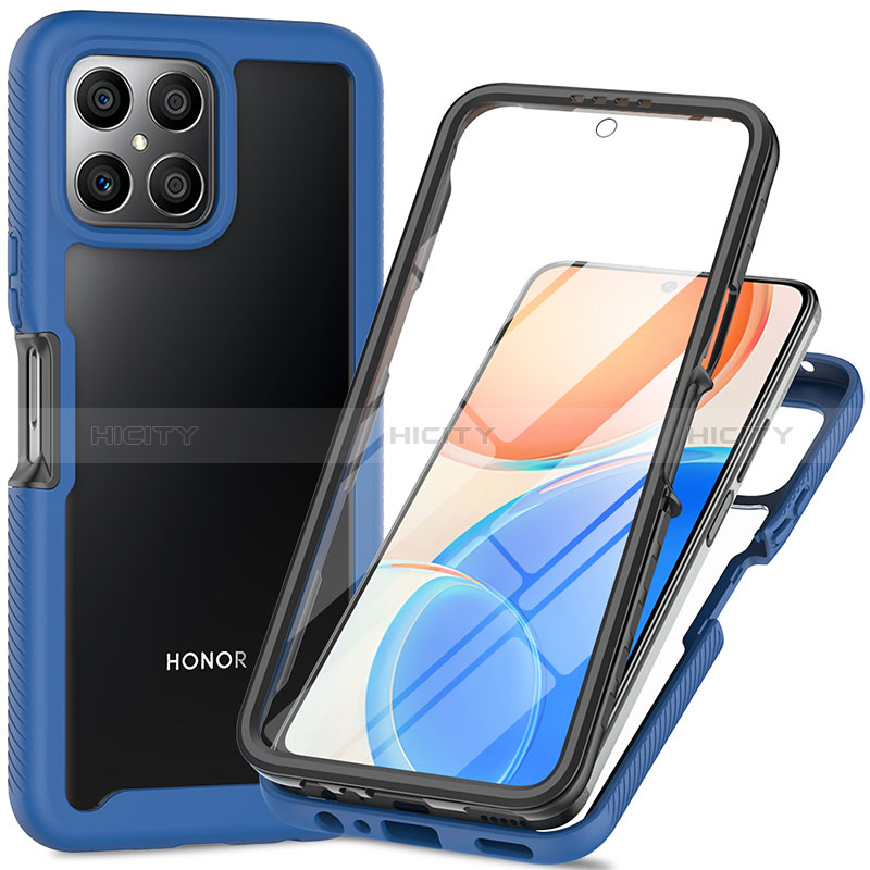 Custodia Silicone Trasparente Laterale 360 Gradi Cover ZJ1 per Huawei Honor X8 4G Blu