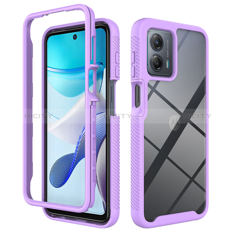 Custodia Silicone Trasparente Laterale 360 Gradi Cover ZJ1 per Motorola Moto G 5G (2023) Lavanda