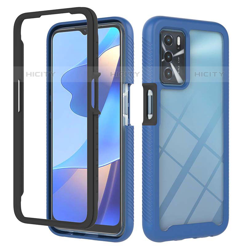 Custodia Silicone Trasparente Laterale 360 Gradi Cover ZJ1 per Oppo A16s Blu