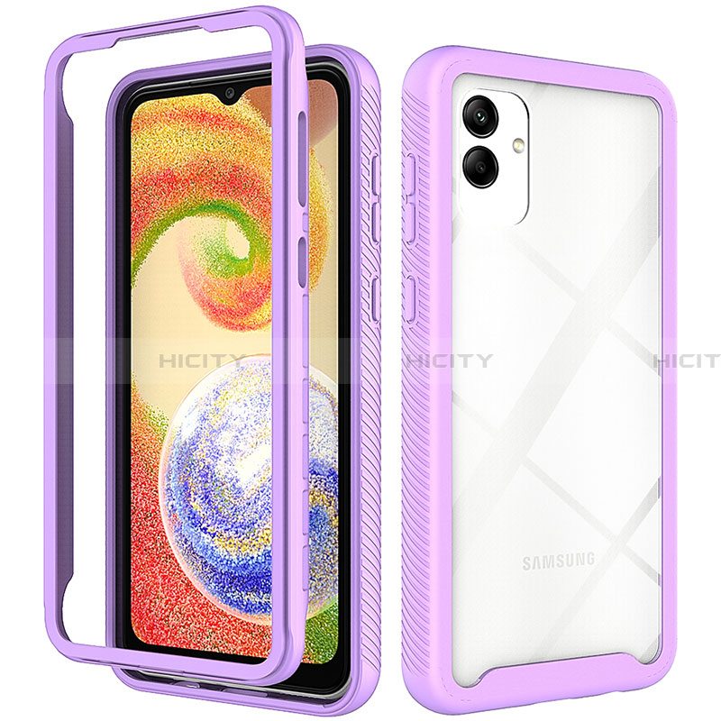 Custodia Silicone Trasparente Laterale 360 Gradi Cover ZJ1 per Samsung Galaxy A04 4G Viola