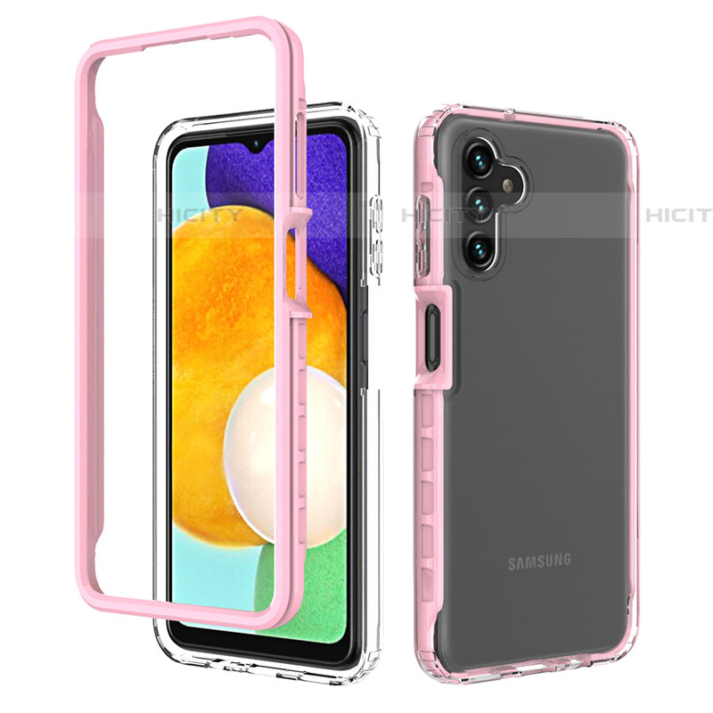 Custodia Silicone Trasparente Laterale 360 Gradi Cover ZJ1 per Samsung Galaxy A04s Rosa