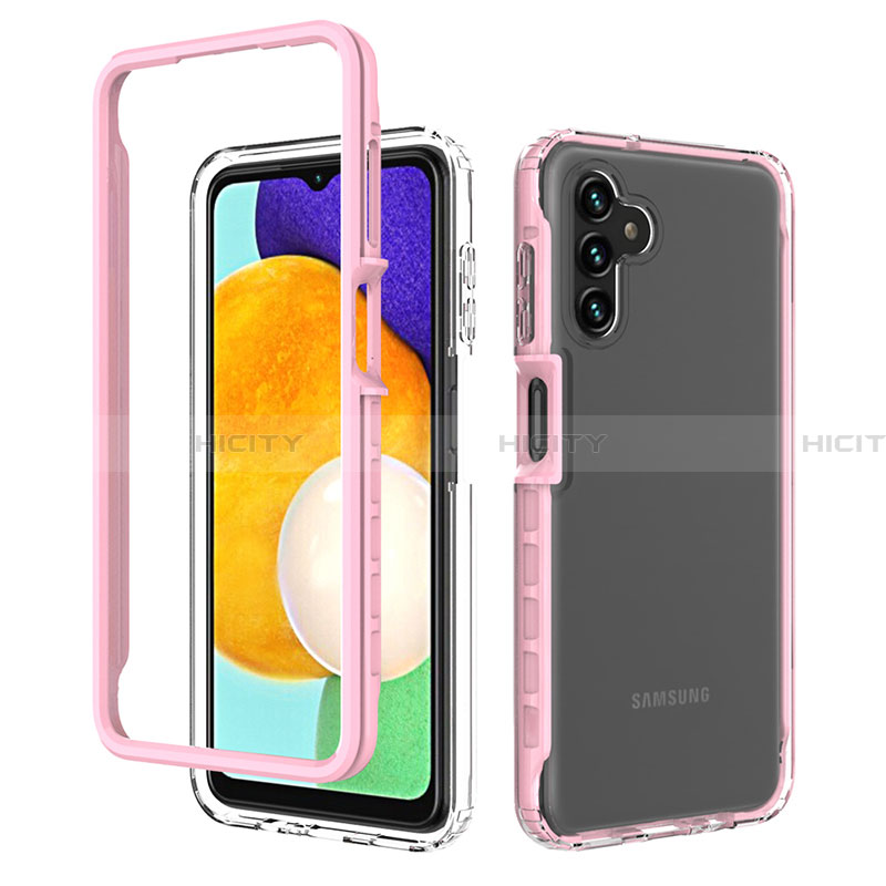 Custodia Silicone Trasparente Laterale 360 Gradi Cover ZJ1 per Samsung Galaxy A13 5G Rosa