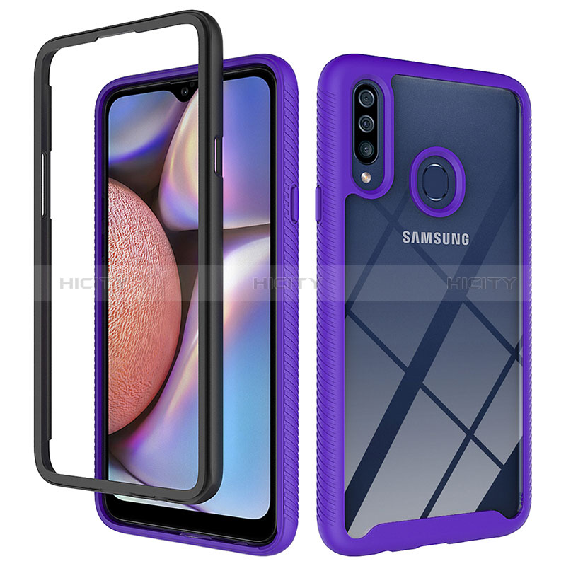 Custodia Silicone Trasparente Laterale 360 Gradi Cover ZJ1 per Samsung Galaxy A20s Lavanda