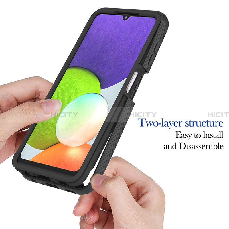 Custodia Silicone Trasparente Laterale 360 Gradi Cover ZJ1 per Samsung Galaxy A22 4G