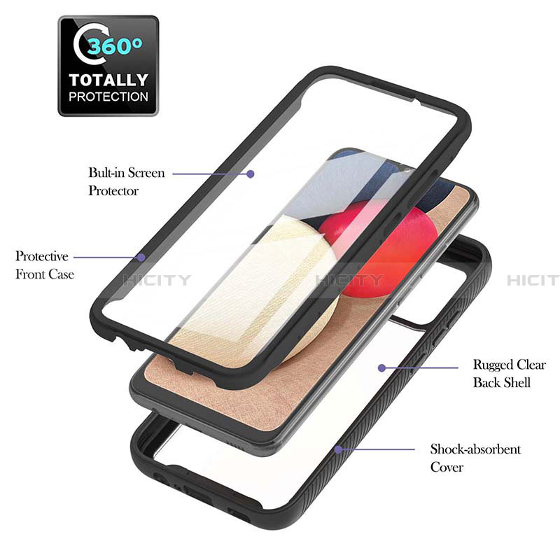 Custodia Silicone Trasparente Laterale 360 Gradi Cover ZJ1 per Samsung Galaxy F02S SM-E025F