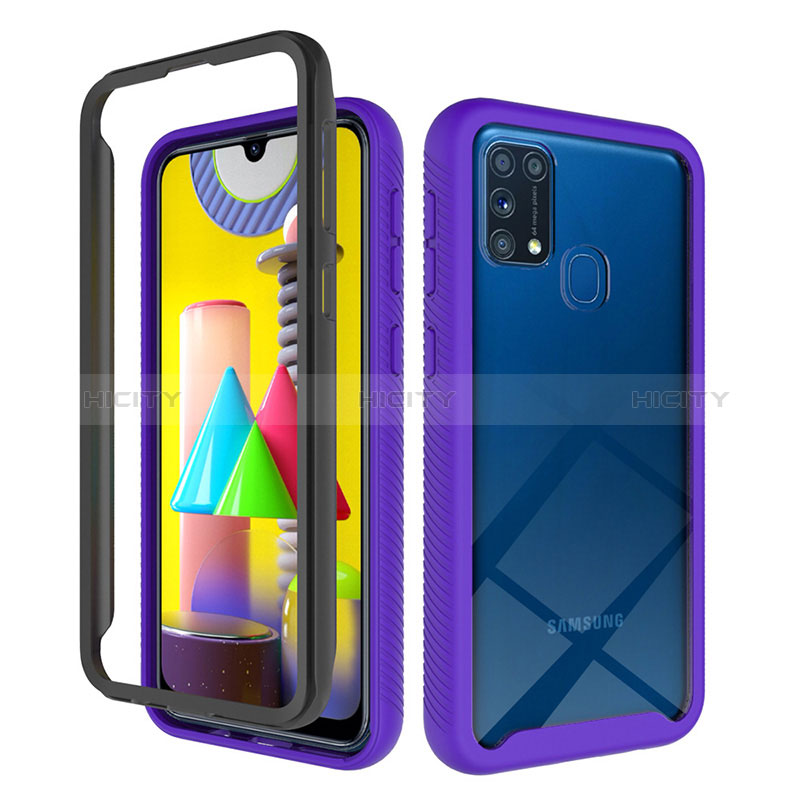 Custodia Silicone Trasparente Laterale 360 Gradi Cover ZJ1 per Samsung Galaxy M31 Prime Edition Lavanda