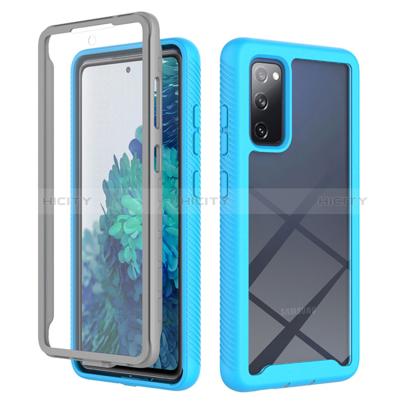 Custodia Silicone Trasparente Laterale 360 Gradi Cover ZJ1 per Samsung Galaxy S20 FE 4G Cielo Blu