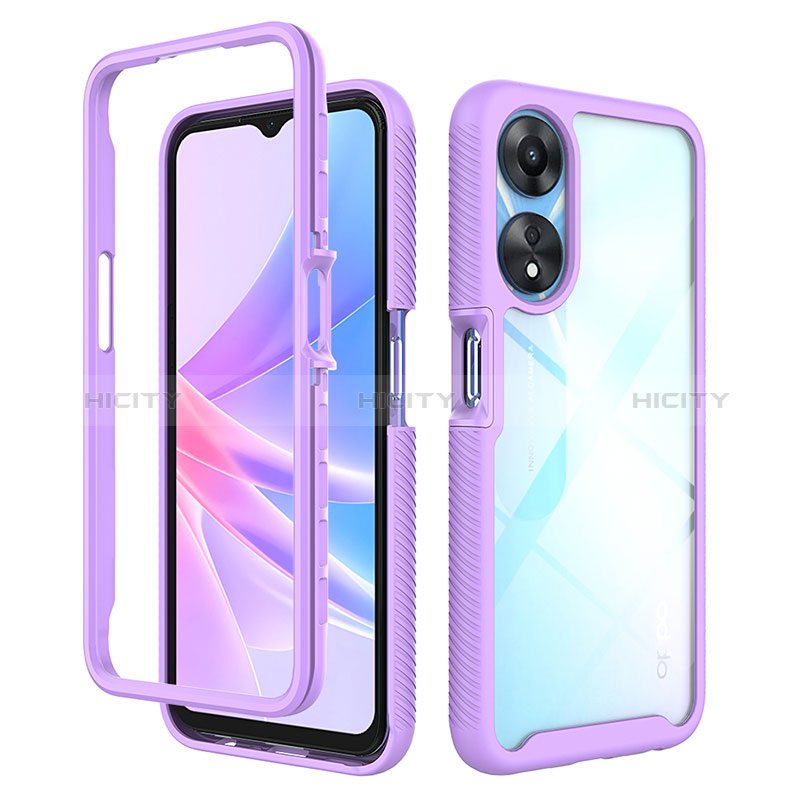 Custodia Silicone Trasparente Laterale 360 Gradi Cover ZJ2 per Oppo A58 5G Lavanda