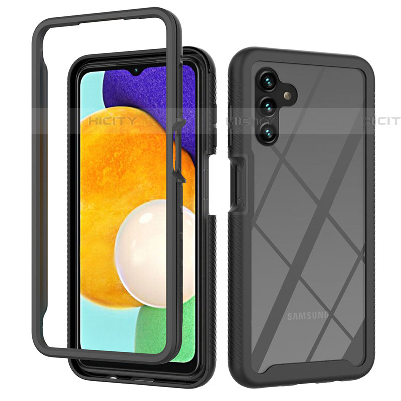 Custodia Silicone Trasparente Laterale 360 Gradi Cover ZJ2 per Samsung Galaxy A04s Nero