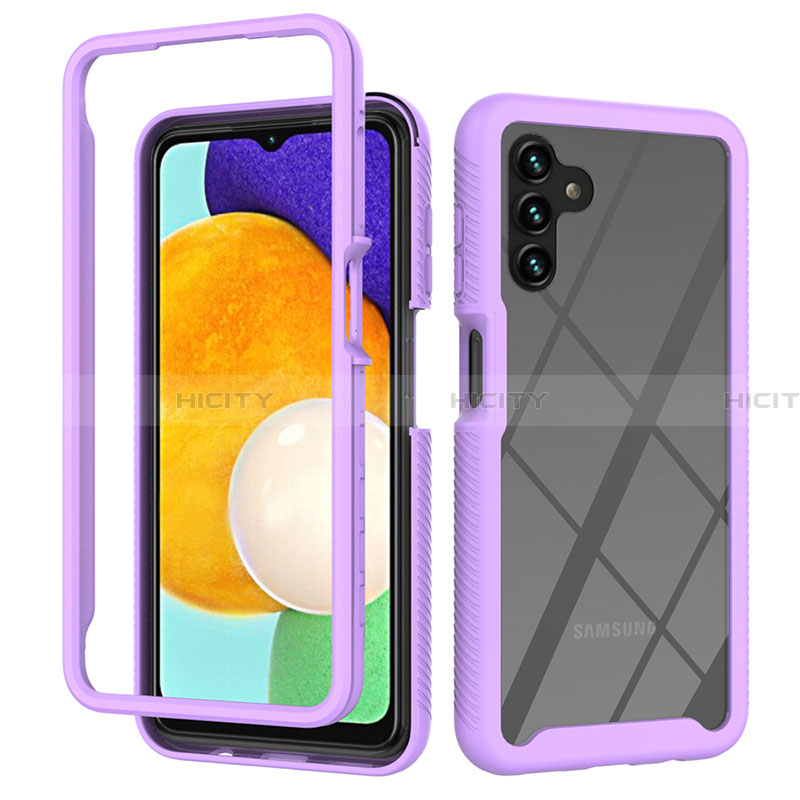 Custodia Silicone Trasparente Laterale 360 Gradi Cover ZJ2 per Samsung Galaxy A13 5G Lavanda