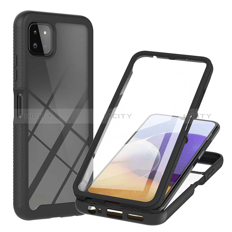 Custodia Silicone Trasparente Laterale 360 Gradi Cover ZJ2 per Samsung Galaxy A22s 5G Nero