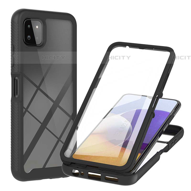 Custodia Silicone Trasparente Laterale 360 Gradi Cover ZJ2 per Samsung Galaxy F42 5G Nero