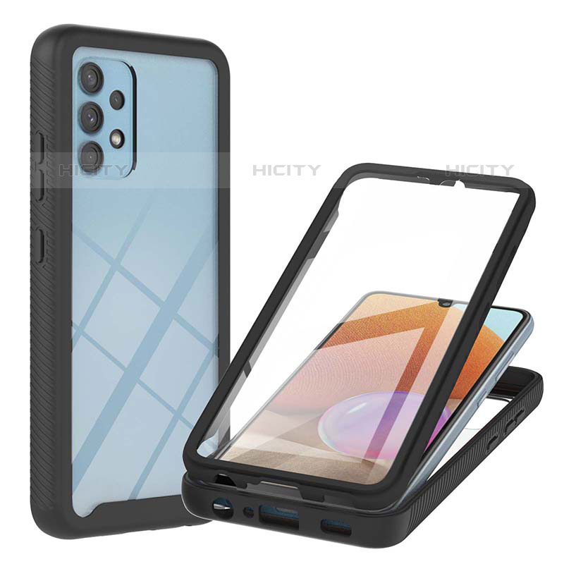 Custodia Silicone Trasparente Laterale 360 Gradi Cover ZJ2 per Samsung Galaxy M32 5G Nero