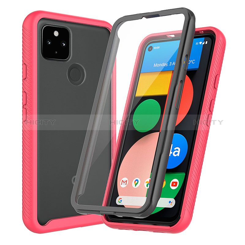 Custodia Silicone Trasparente Laterale 360 Gradi Cover ZJ3 per Google Pixel 5 XL 5G