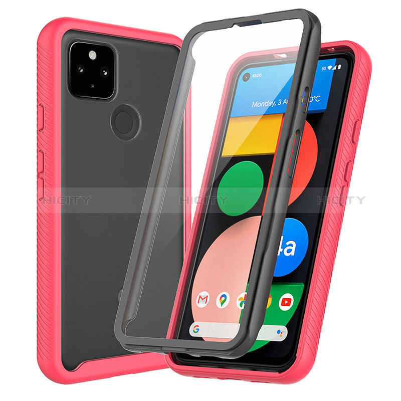 Custodia Silicone Trasparente Laterale 360 Gradi Cover ZJ3 per Google Pixel 5a 5G